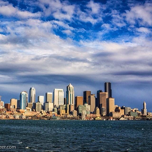 Seattle Photograph - #seattle #ferry #winter by Ron Greer