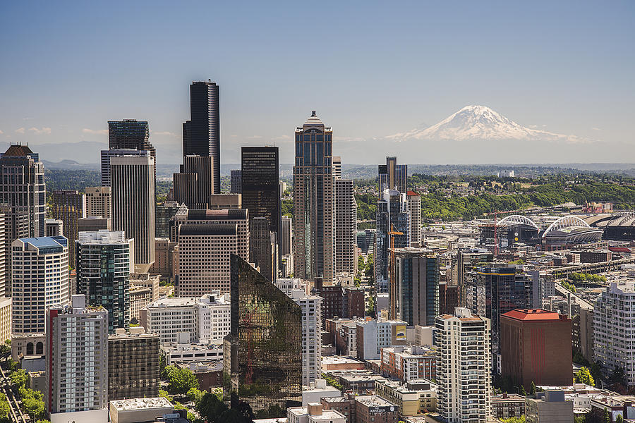 Seattle from the Space Needle Photograph by Lee Kirchhevel