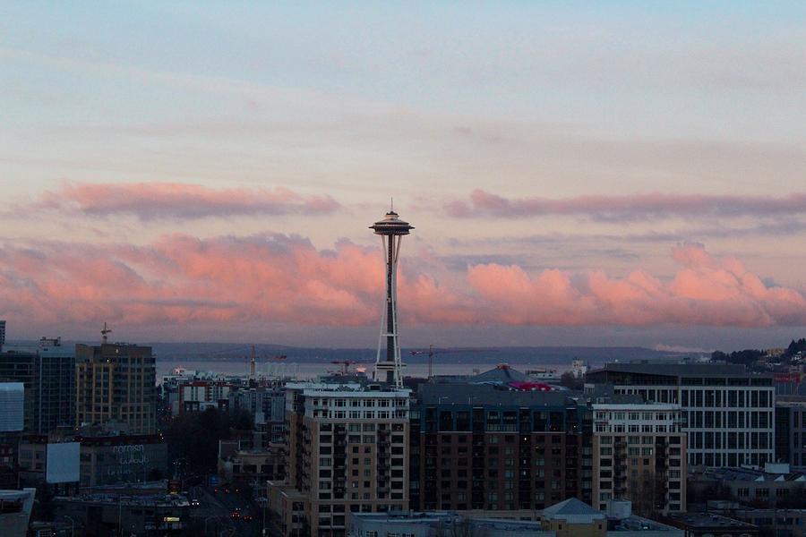 Seattle In Pink Photograph by Suzanne Lorenz