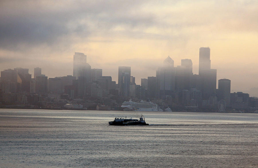 Seattle in the fog Photograph by Sergey and Svetlana Nassyrov