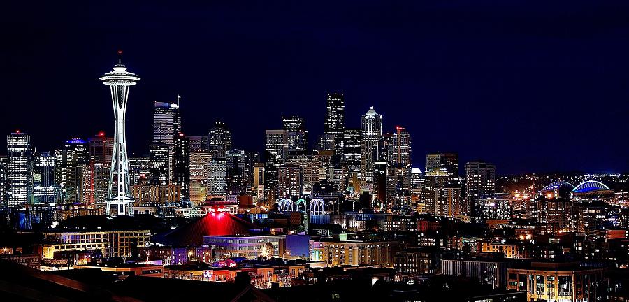 Seattle Photograph - Seattle Lights by Benjamin Yeager