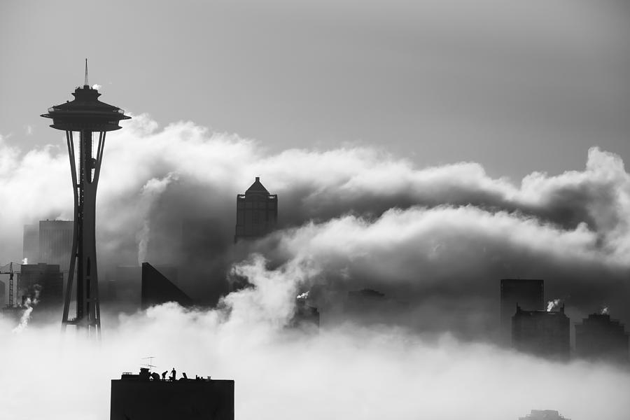 Seattle Fog Photograph by Kyle Wasielewski