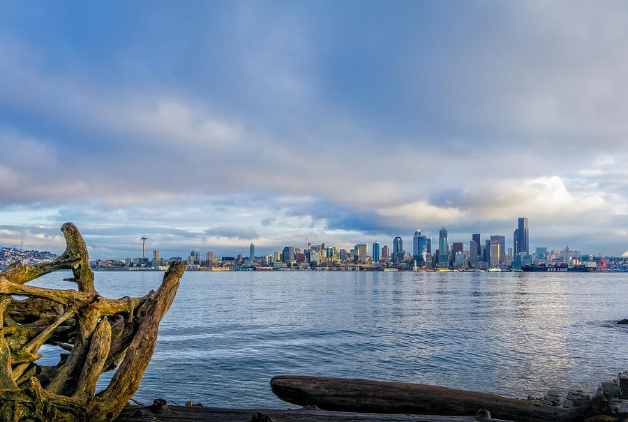 Seattle Morning from Alki Beach Photograph by Ken Stanback
