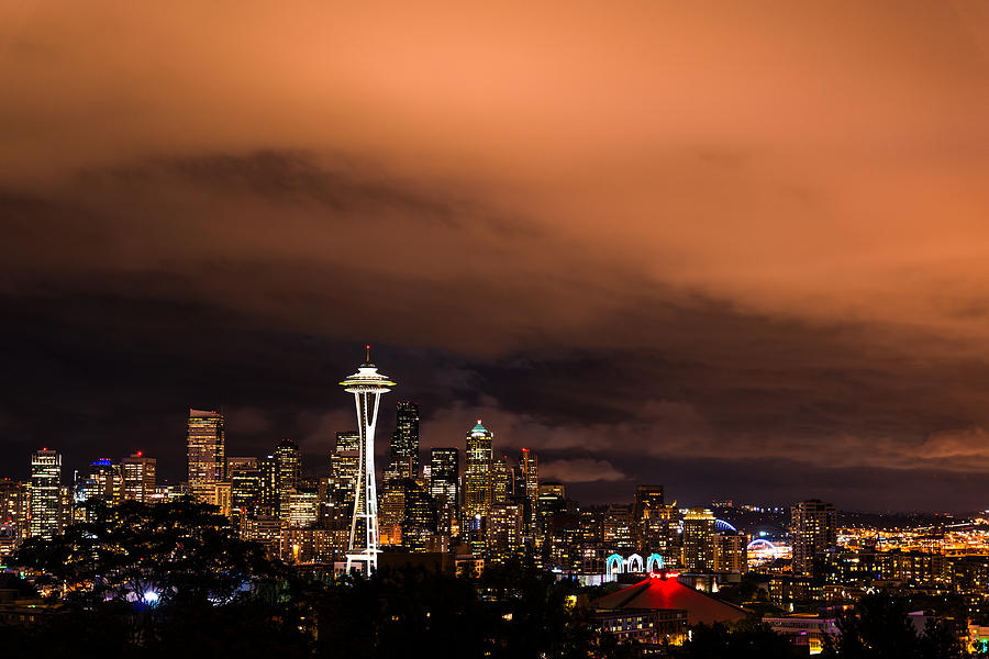 Seattle Night Photograph by Dustin LeFevre