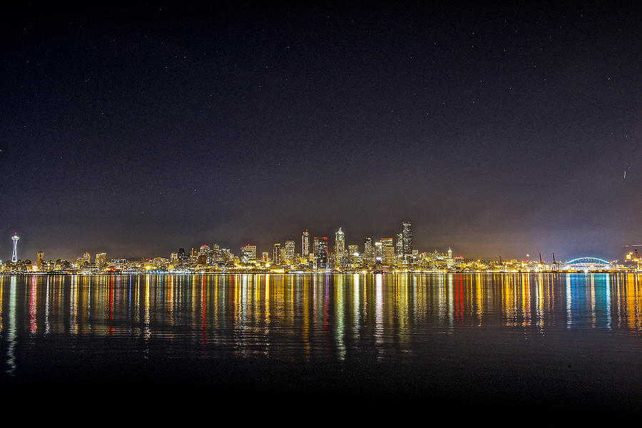 Seattle night light Photograph by Hisao Mogi