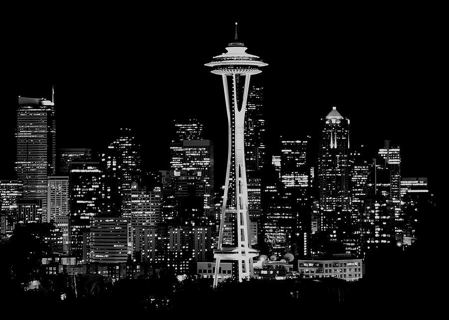 Seattle Nightscape Photograph by Benjamin Yeager