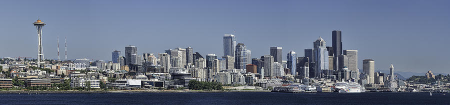 Seattle Panorama from the Waterfront Photograph by Mark Harrington