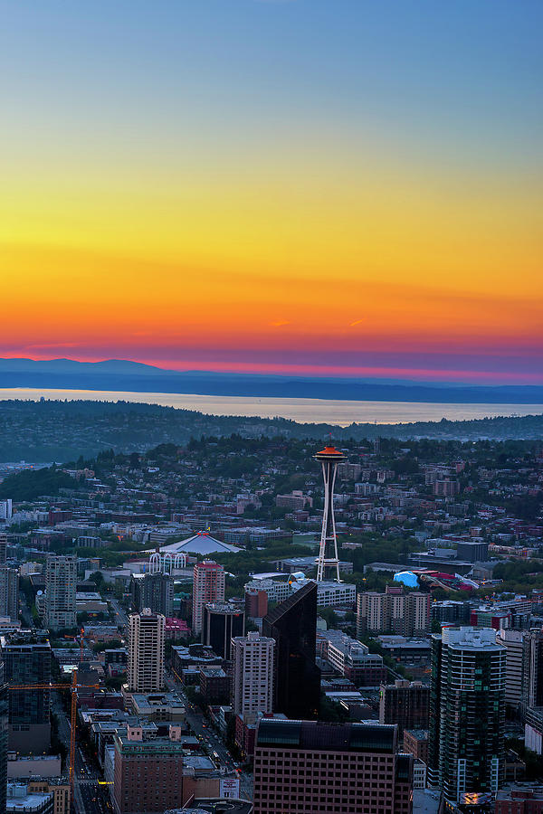 Seattle Rainbow Sunset Photograph by Ryan Manuel