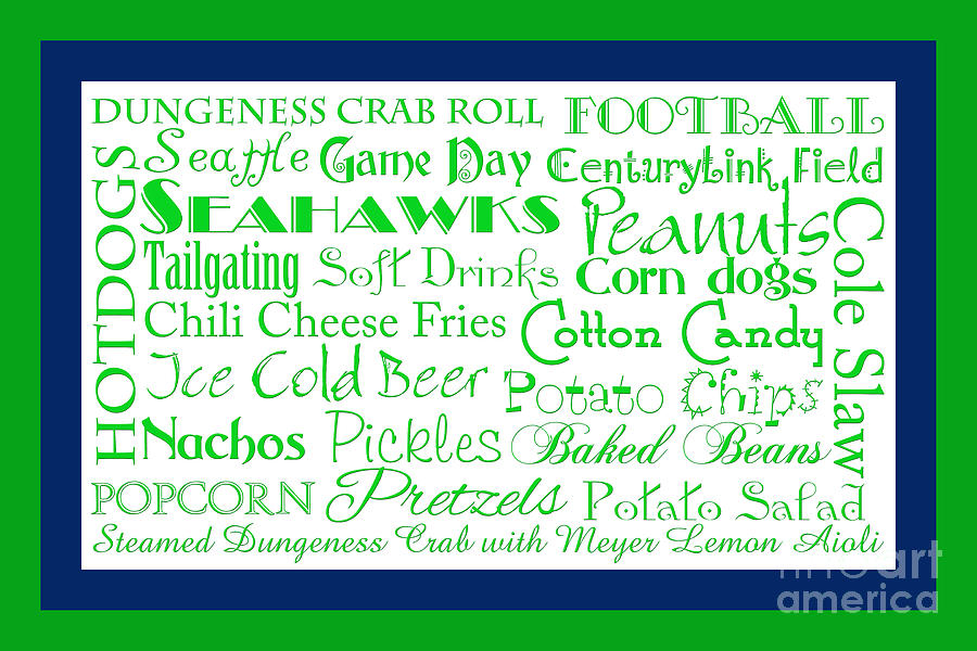 Seattle Seahawks Game Day Food 2 Digital Art by Andee Design