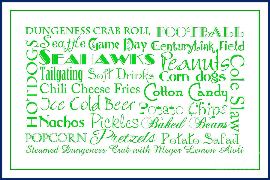 Seattle Seahawks Game Day Food 3 Digital Art by Andee Design