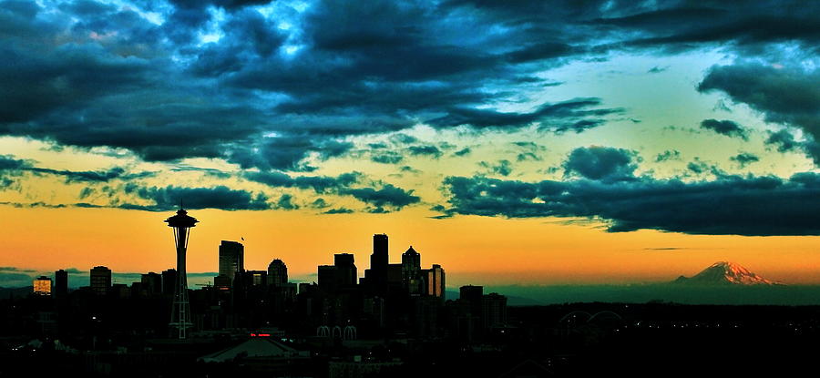 Seattle Silhouette Photograph by Benjamin Yeager