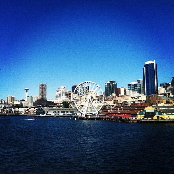 Seattle Photograph - #seattle Skyline. Gorgeous Day For A by Stacy C