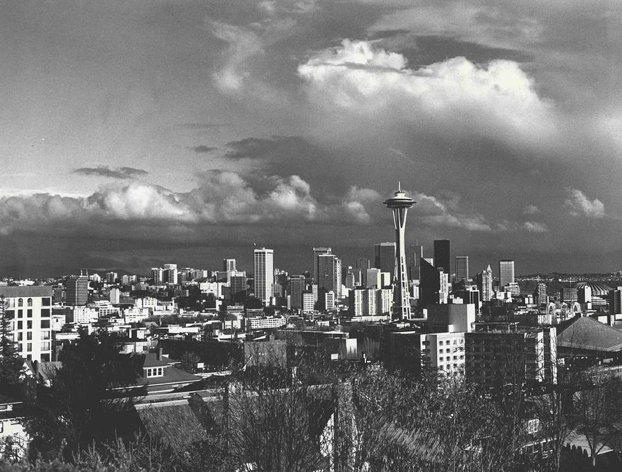 Vintage Photograph - Seattle Skyline in the 1980s by Retro Images Archive