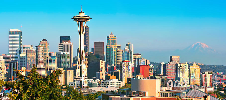 Seattle skyline panorama Photograph by JR Photography