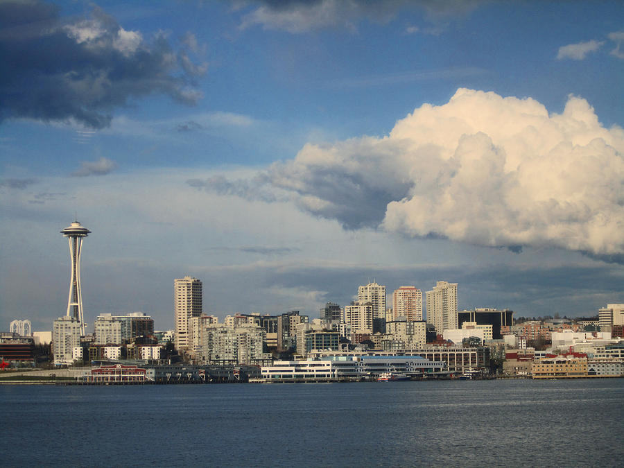 City Photograph - Seattle Skyline Sunny Day by Kym Backland