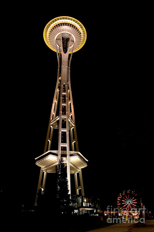 Seattle Photograph - Seattle Space Needle at Night by David Smith