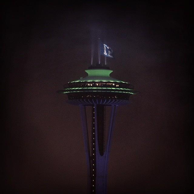 Seattle Photograph - #seattle #spaceneedle #seahawks by Nathan  Brend