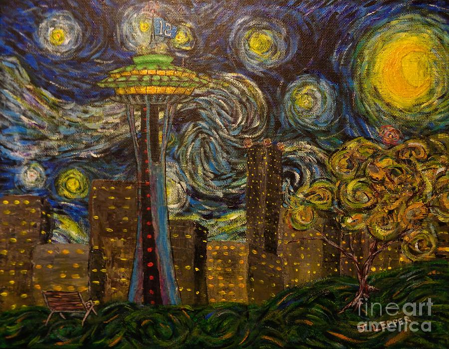 Dedication To Van Gogh Seattle Starry Night Painting