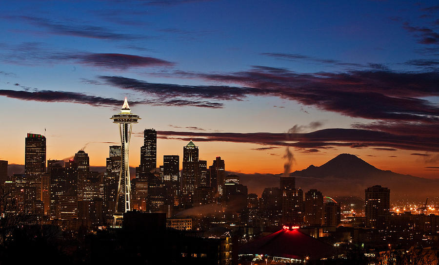 Seattle Photograph - Seattle Sunrise by Mike Reid