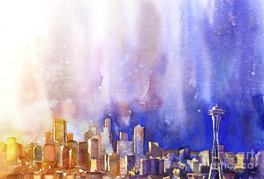 Seattle Painting - Seattle Sunrise by Ryan Fox