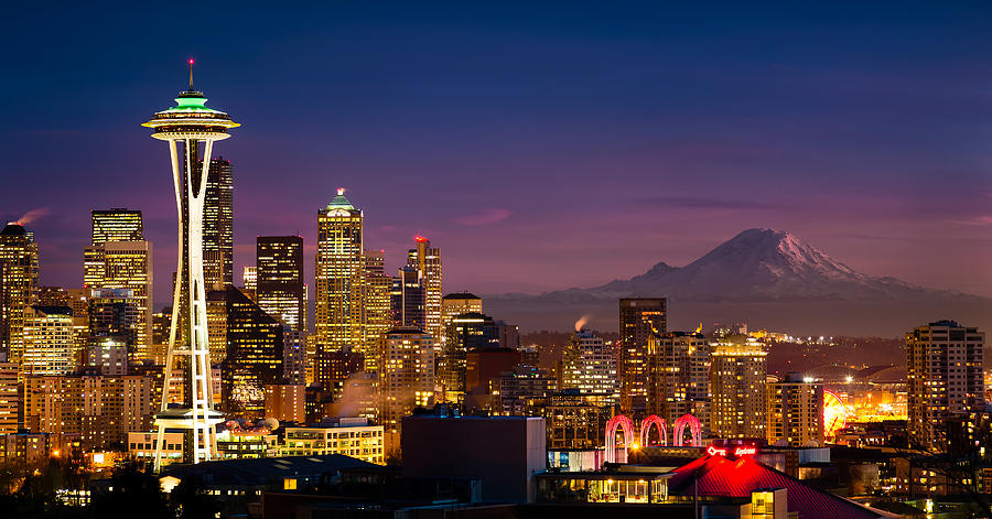 Seattle Sunset Photograph by Alexis Birkill