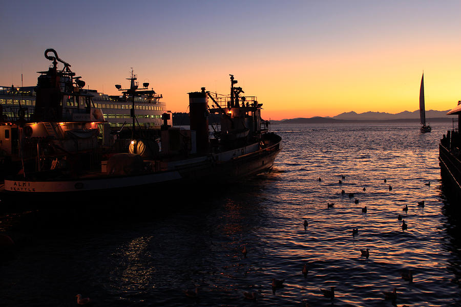 Seattle Photograph - Seattle Sunset by John Daly