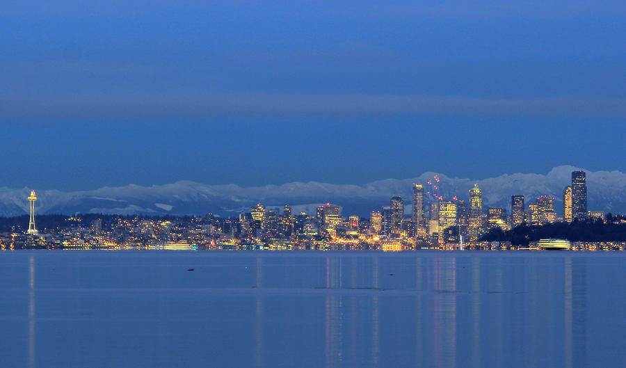 Seattle Surrounded by Blue Photograph by E Faithe Lester