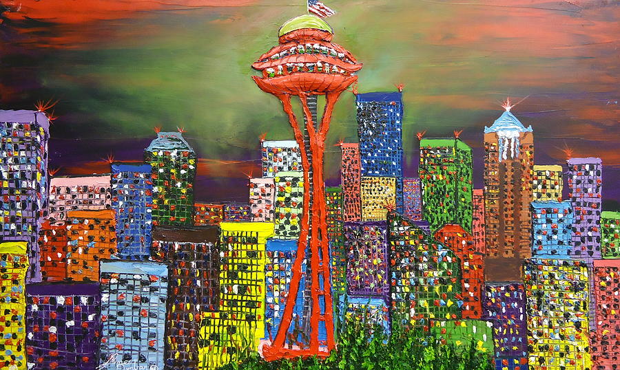 Seattle The Emerald City Painting by James Dunbar