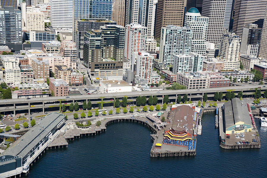 Seattle Photograph - Seattle Waterfront, Downtown, Skyline by Andrew Buchanan/SLP
