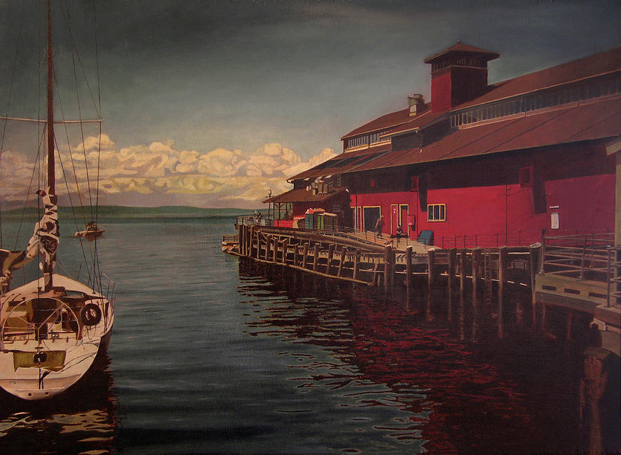 Seattle Waterfront Painting by Thu Nguyen