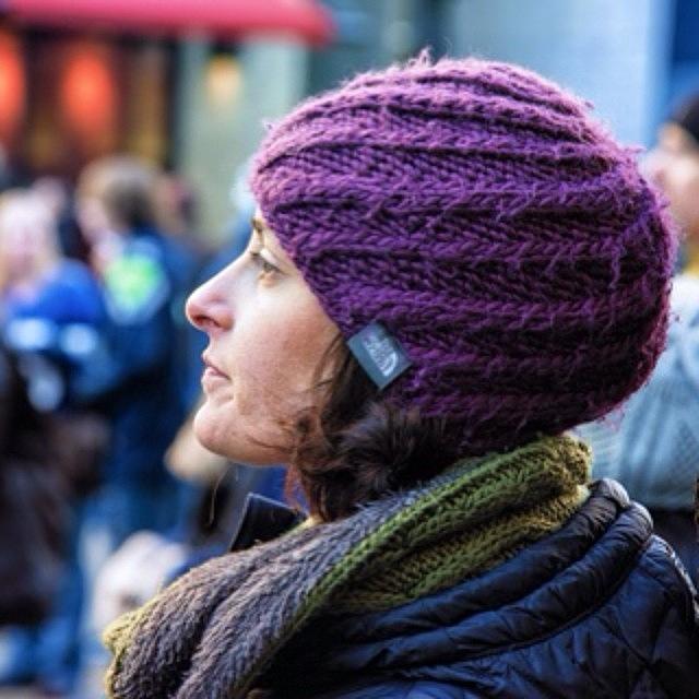 Seattle Photograph - #seattle #woman #stockingcap by Ron Greer