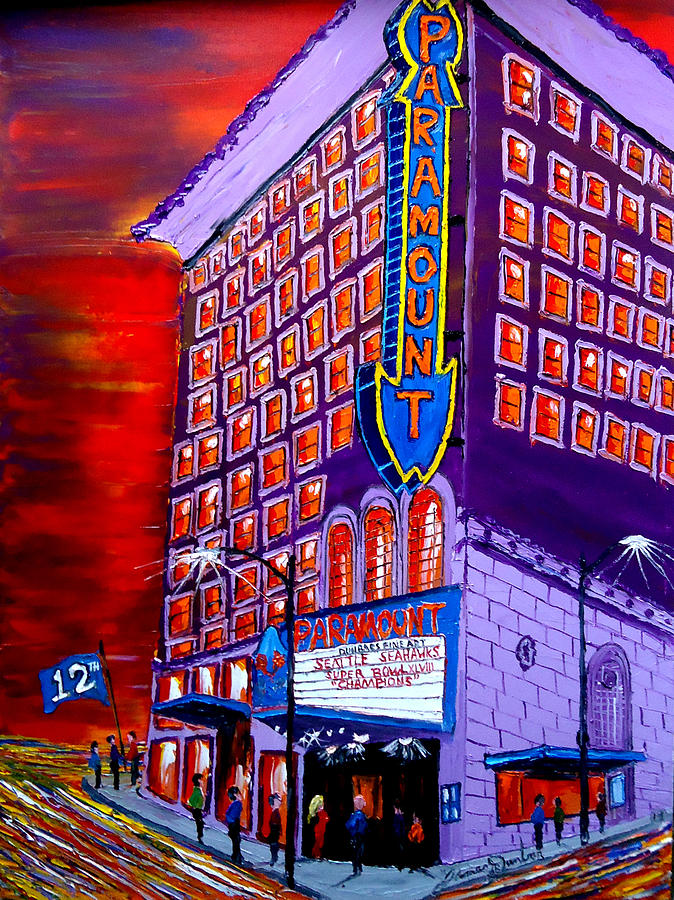 Seattles Paramount Theatre Painting by James Dunbar