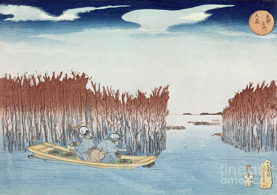 Utagawa Kuniyoshi Painting - Seaweed Gatherers at Omari by Utagawa Kuniyoshi