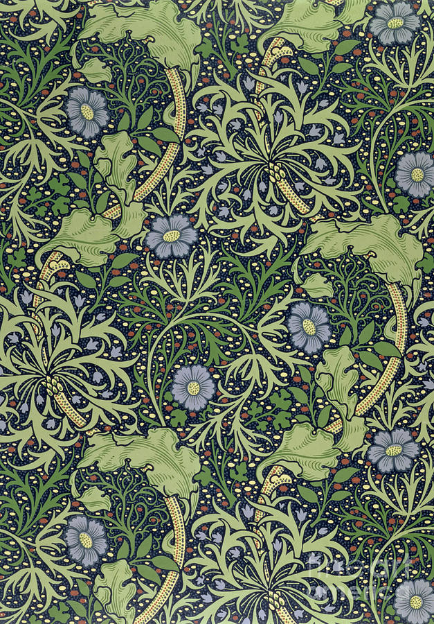 Seaweed wallpaper design Tapestry - Textile by William Morris - Pixels