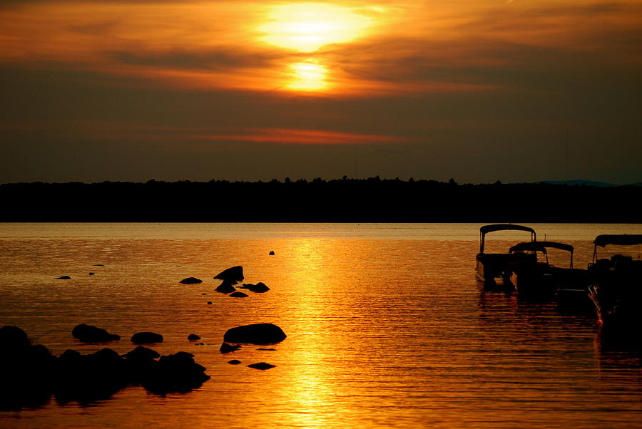 Sunset Photograph - Sebago Lake by Cyndi Lenz