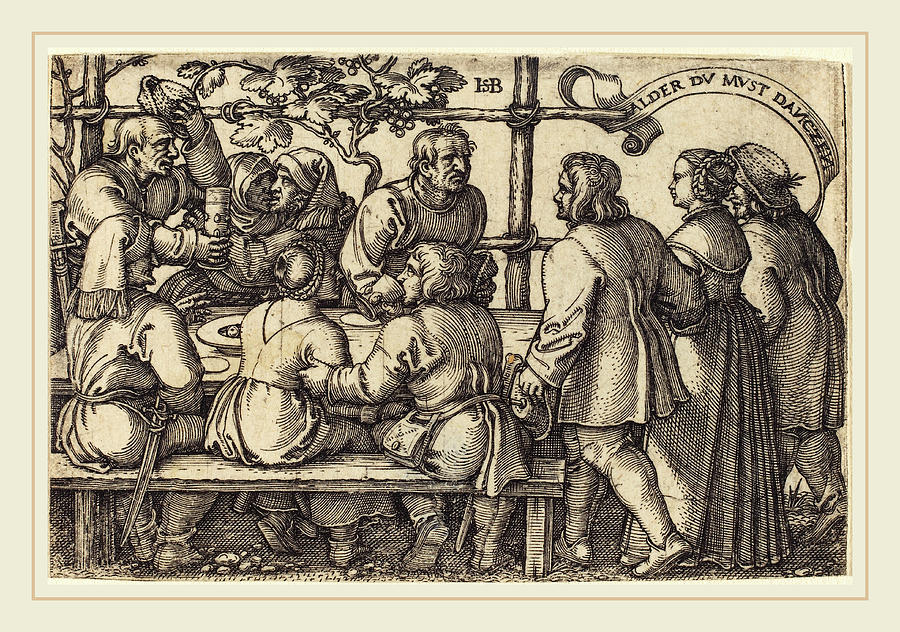 Sebald Beham German, 15001550, Peasants Feast Drawing by Litz Collection Fine Art America