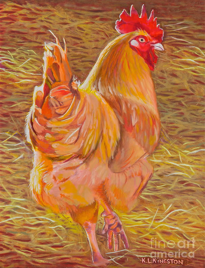 Sebastopol Rooster Painting by K L Kingston