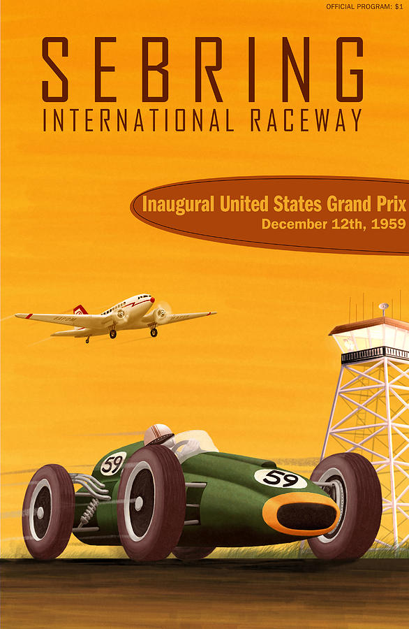 Sebring USA Grand Prix 1959 Digital Art by Georgia Clare