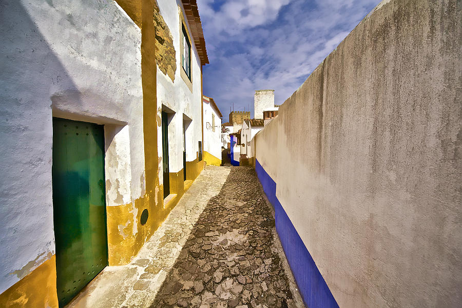 Secluded Cobblestone Street in the Medieval Village of Obidos II Photograph by David Letts