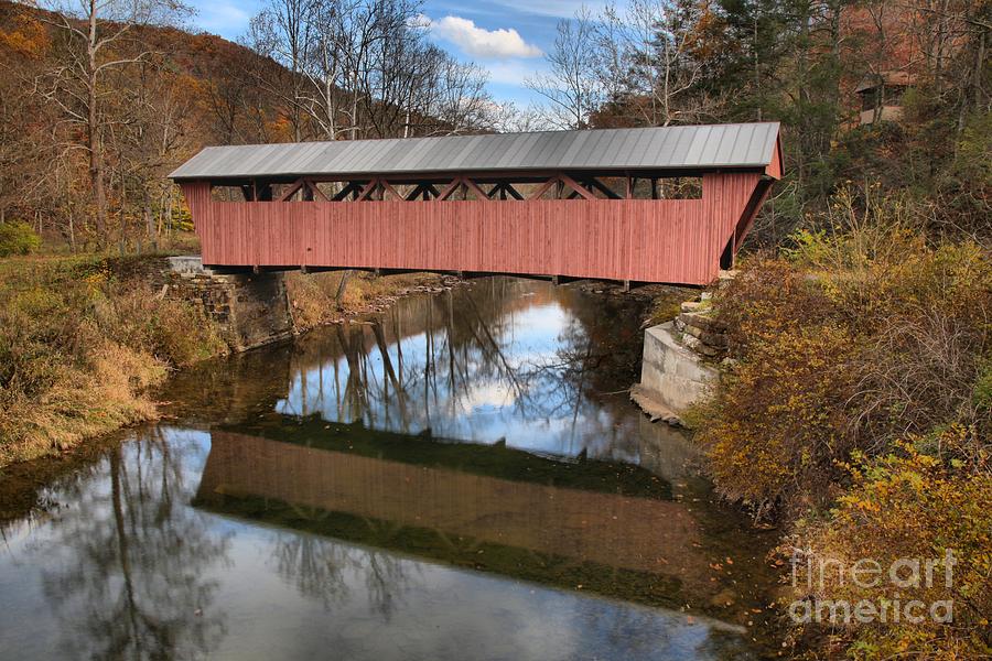 Second Creek Covered Bridge - Hokes Mill Photograph by Adam Jewell
