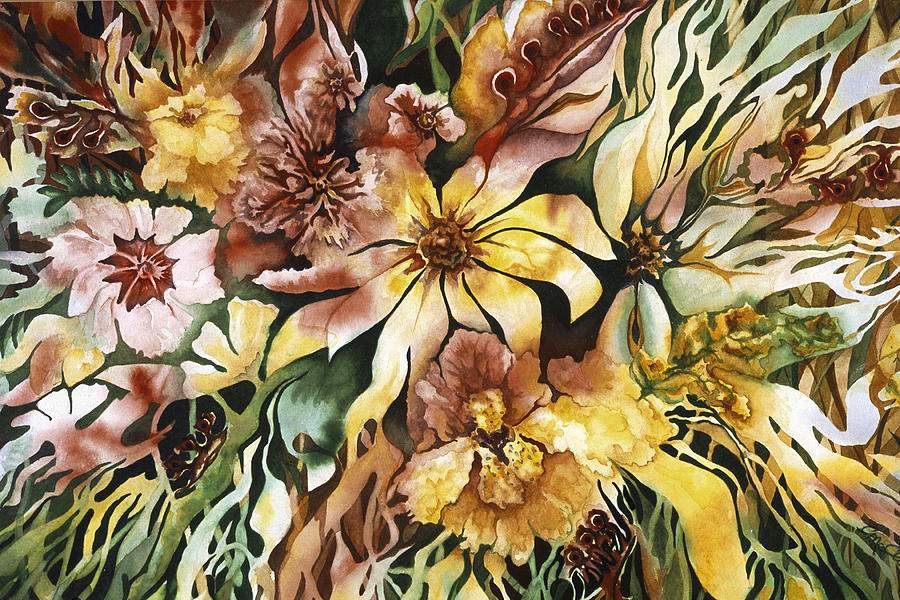 Abstract Floral Painting - Secret Garden by Connie Ely McClure Abstract Floral Painting - Secret Garden by Connie Ely McClure