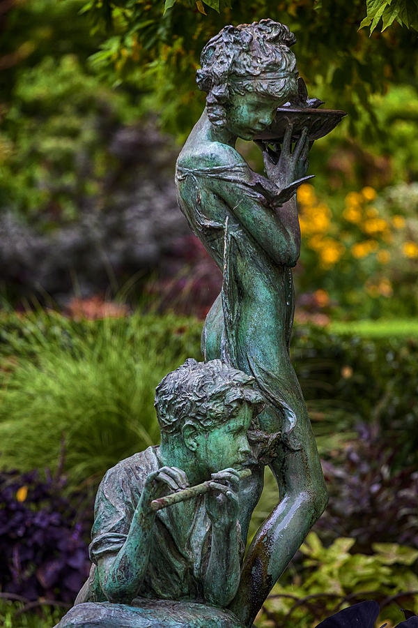 Fountain Photograph - Secret Garden Statuary Central Park NYC by Robert Ullmann