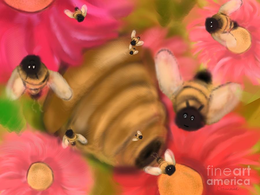 Secret life of bees Digital Art by Christine Fournier