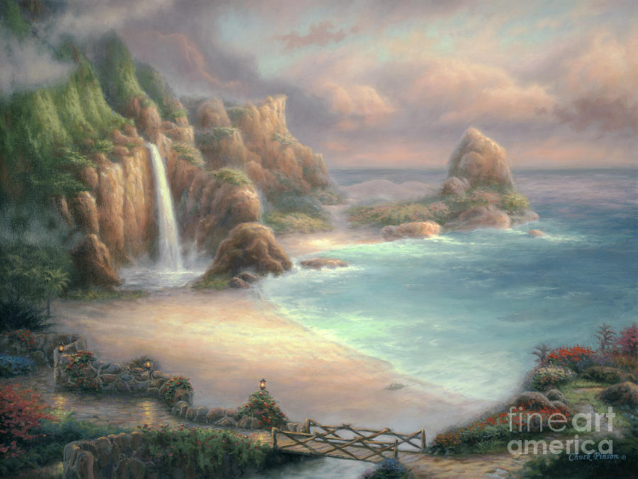Tropical Painting - Secret Place by Chuck Pinson