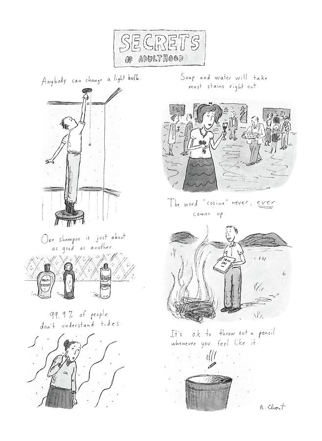 Secrets Of Adulthood Drawing by Roz Chast