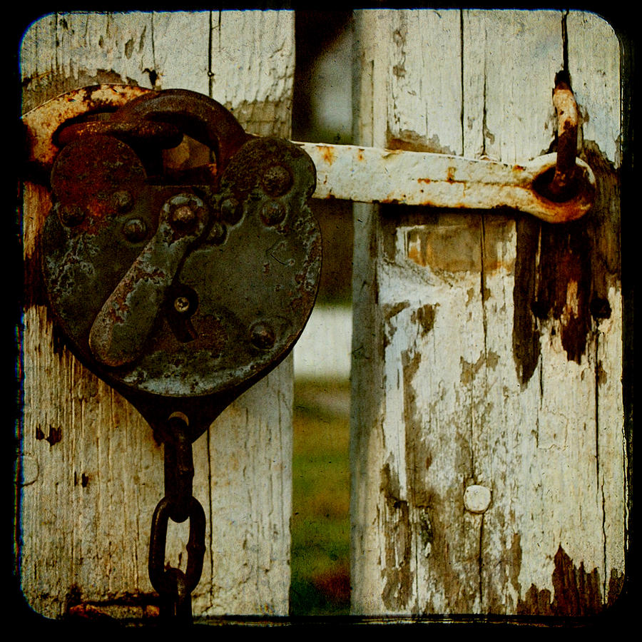 Old Lock Photograph - Secrets by Sharon Kalstek-Coty
