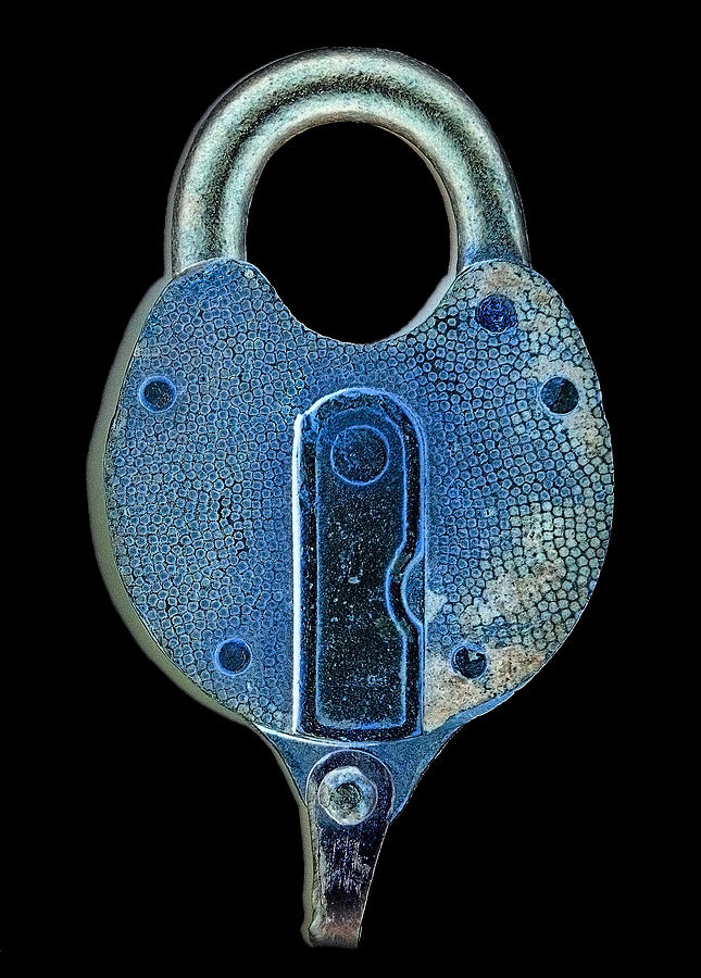 Secure - Lock on black  Photograph by Denise Beverly
