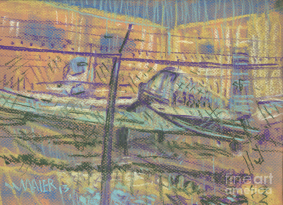 Airport Painting - Secured Planes by Donald Maier