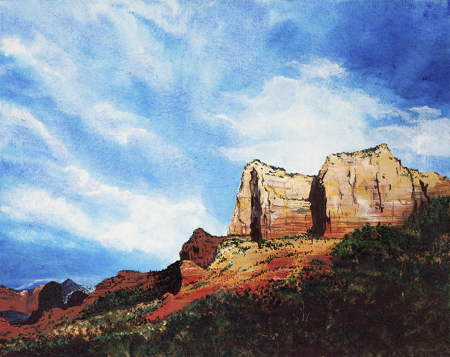 Sedona Mountains Painting by Mary Palmer