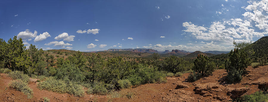 Nature Photograph - Sedona Panorama in 5 Pictures by Angela Stanton